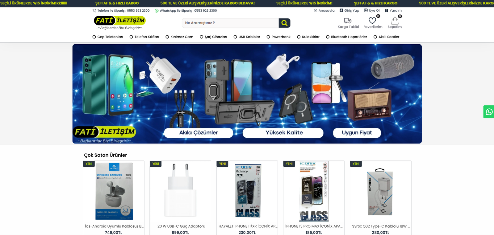 Fati İletişim E-Ticaret Web Sitesi